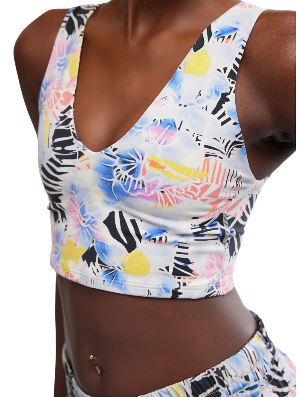 FP Movement by Free People Never Better Crop Tank In Mystic Floral Combo Size L